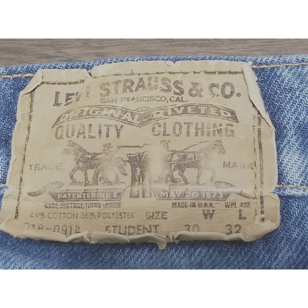 Levi's 718 Student Jeans Men's Size 30x32 Orange Tab Vintage 1986 USA (30x31.5)